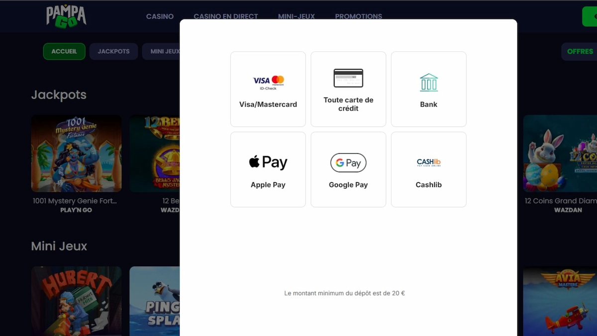 Toutes les méthodes de paiement disponibles pour vos dépôts et vos retraits